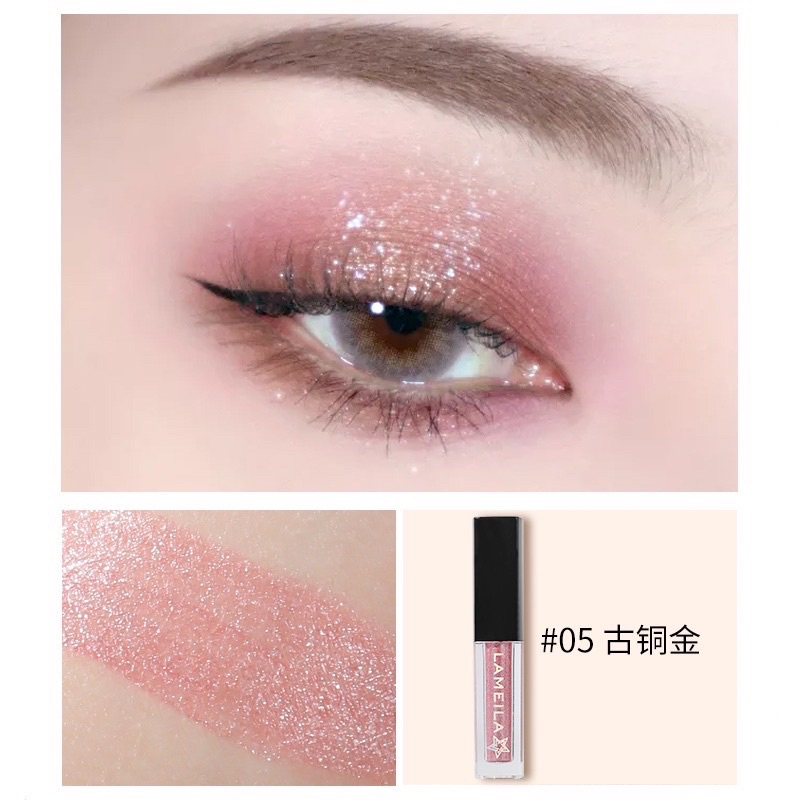 (Bisa instant Cod Termurah Medan) Lameila Eyeshadow Glitter Liquid Korean Eyeshadow Liquid 1033 Anti Air
