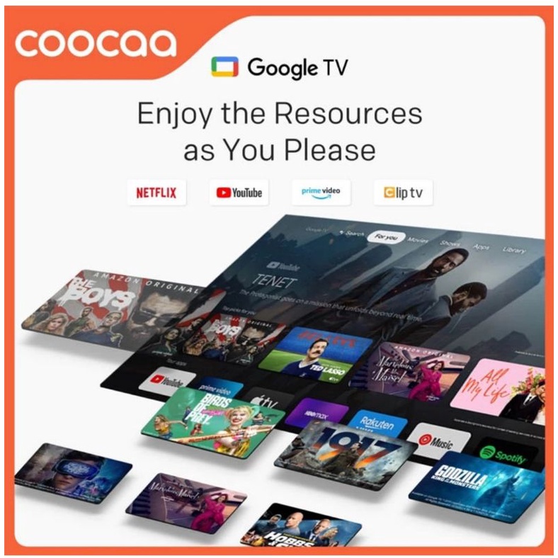 Coocaa 32Z72 - 32&quot; Google TV Smart LED TV Netflix Youtube Garansi Resmi
