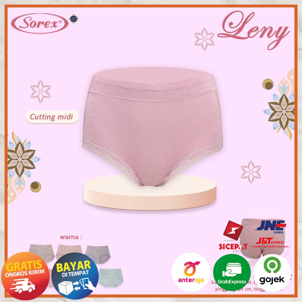 CD Sorex 1178 Celana Dalam Wanita Motif Embos Floral Leny Edition Bahan Katun Lembut Berkualitas Free Size Harga TerMurah