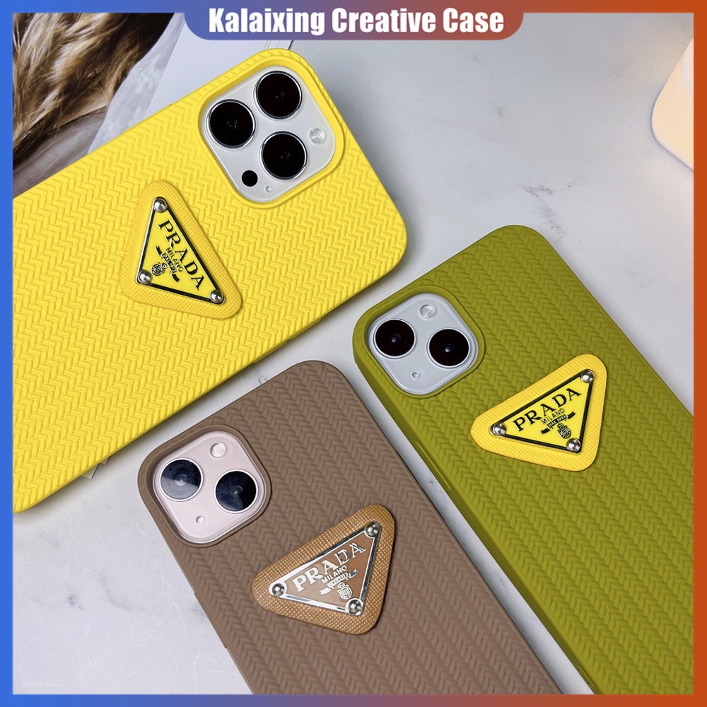 Casing Prada 3D Motif Rajut Silikon Untuk iPhone 14 Pro Max14Plus 13Pro 12promax 11xx Xr Xs Max7 8 Plus Case Soft Back Cover