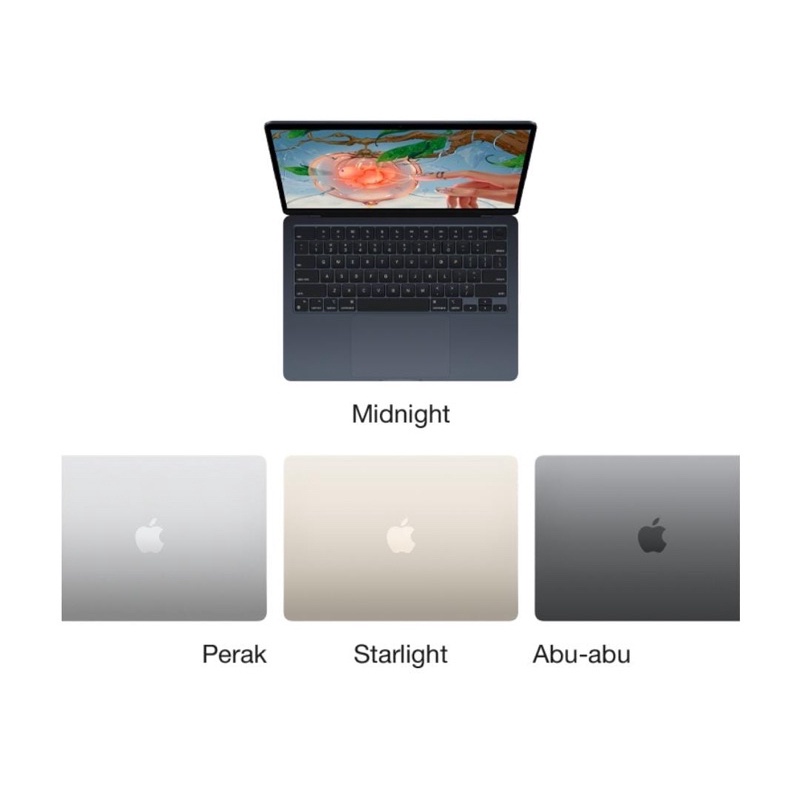 Laptop Macbook Air MLY13ID/A M2 8-core CPU and 8-core 2 GPU 8GB -256GB -13inch -Starlight