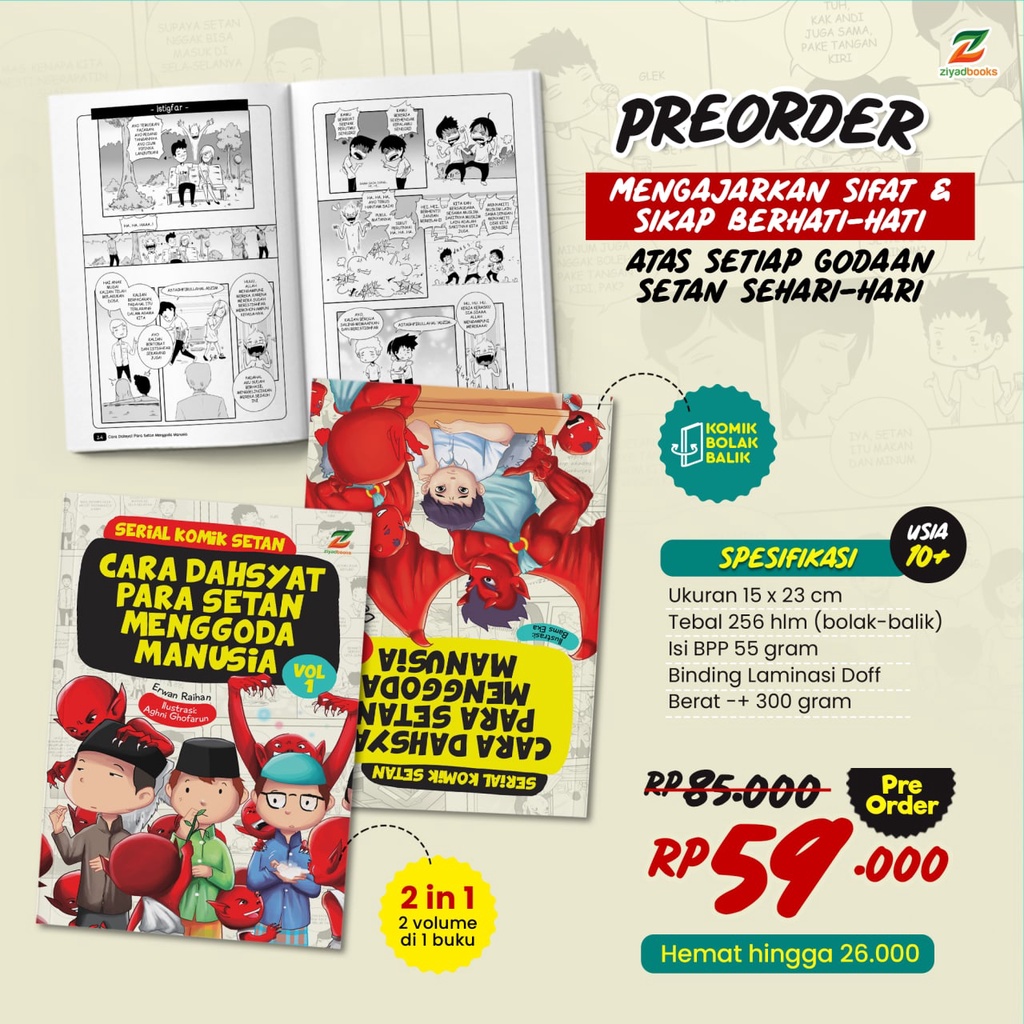 Komik Islami : Cara Dahsyat Para Setan Menggoda Manusia 2in1 | Ziyad Books