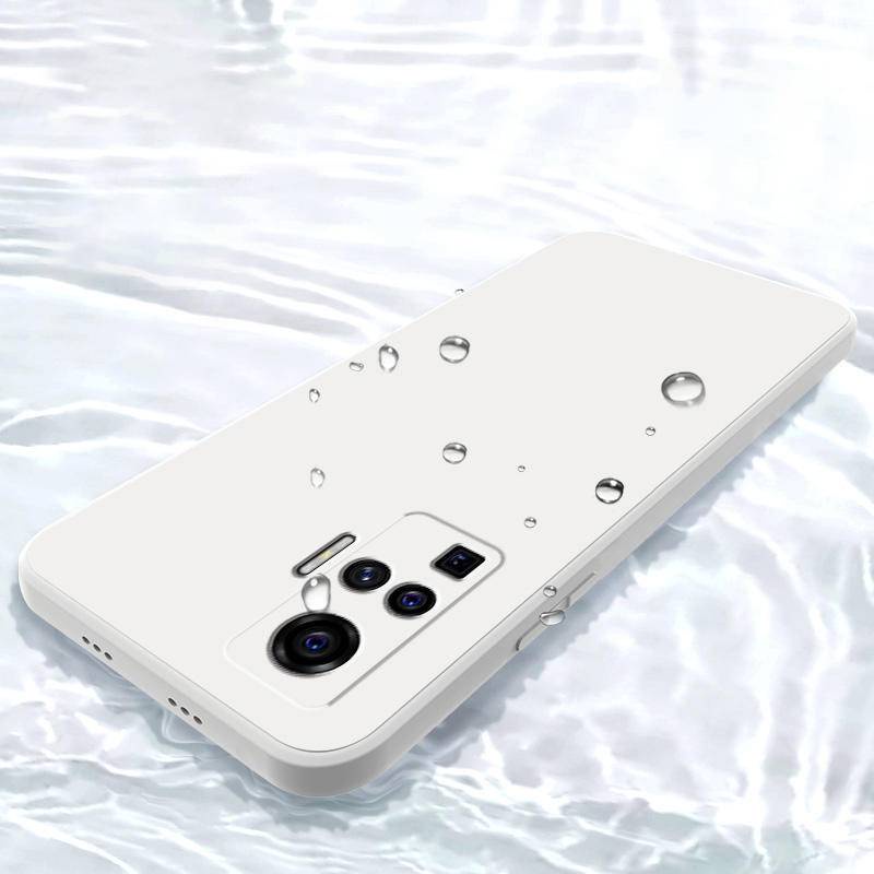 Casing Silikon Lembut Cair Persegi Original Untuk Vivo X50 Pro Plus Lite 5G Mewah Tipis Penutup Belakang