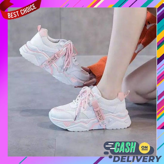 Sneakers Wanita Sr Import Hitam Tali Cowok Tinggi Sneaker Anak Perempuan Laki Asli Korea Sepatu Kere