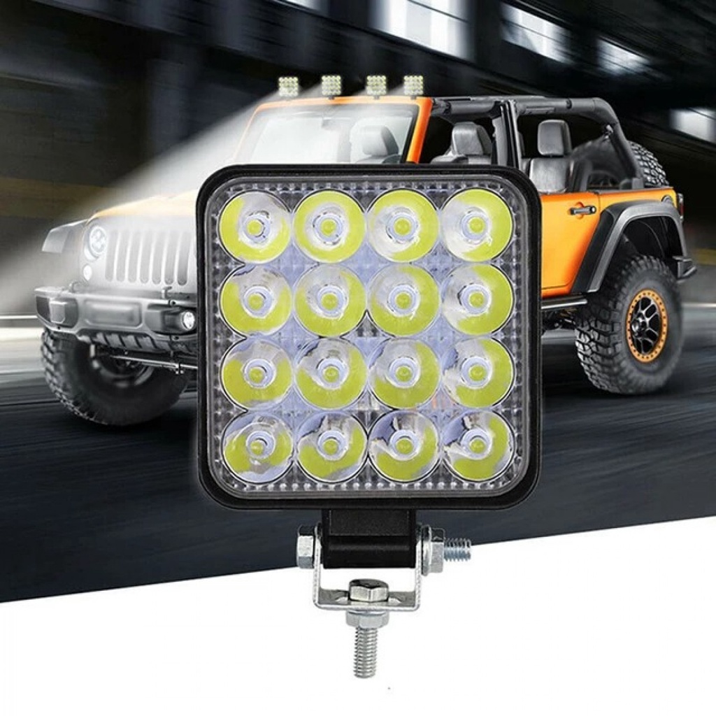 Lampu Sorot LED SpotLight Fog Mobil Truck Jeep SUV 30 48W 16 LED