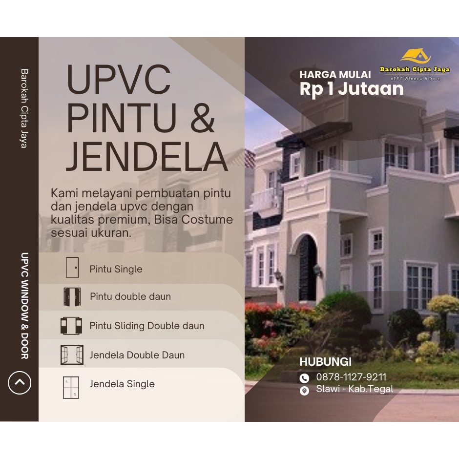 JENDELA UPVC CONCH/JENDELA UPVC KEKINIAN KUALITAS PREMIUM