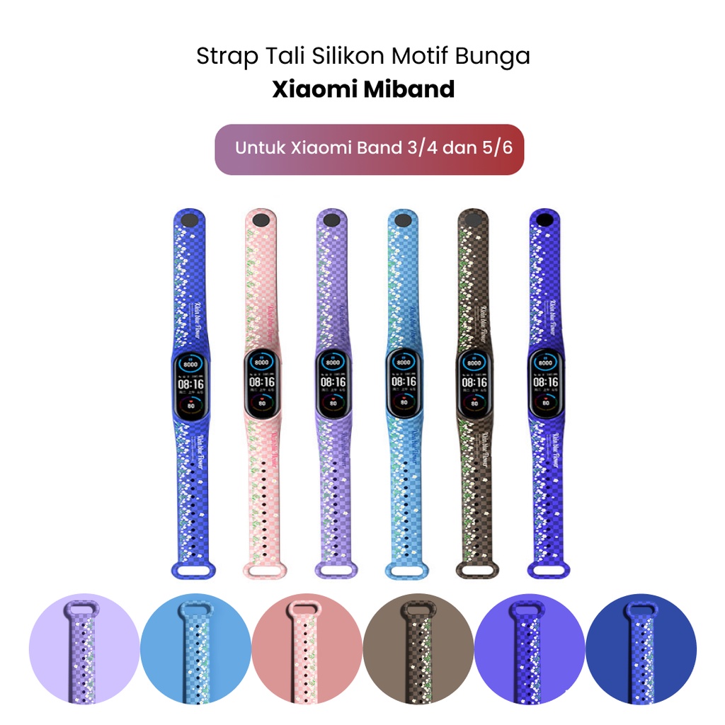 Classical Strap Mi Band 3/4/5/6 kuntum kotak-kotak Strap Mi Band 6/Mi Band 5/Mi Band 4/Mi Band 3