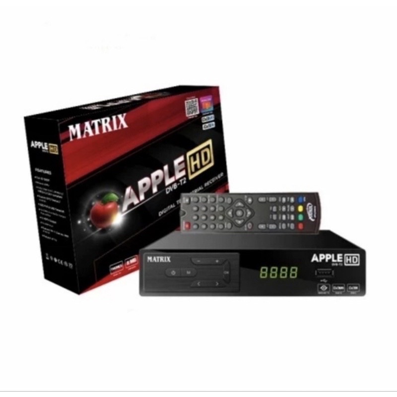 STB Set Top Box Dcolor Matrix Apple Merah DVB T2 HDTV VDR TV MediaDigital Video Broadcasting Terrestrial Receiver