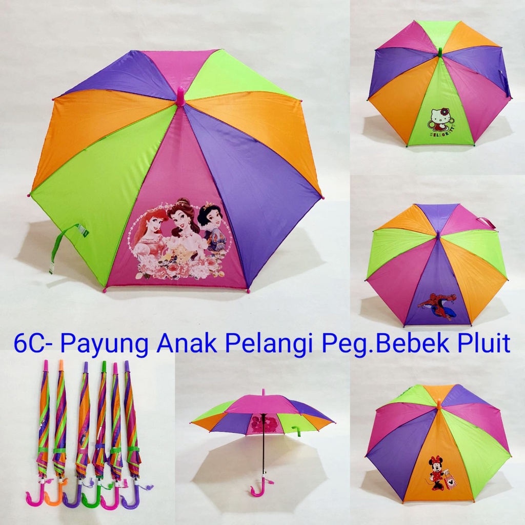 FELWINSHOP  Payung Anak Pelangi Tongkat Rainbow Lucu Pluitan Bunyi