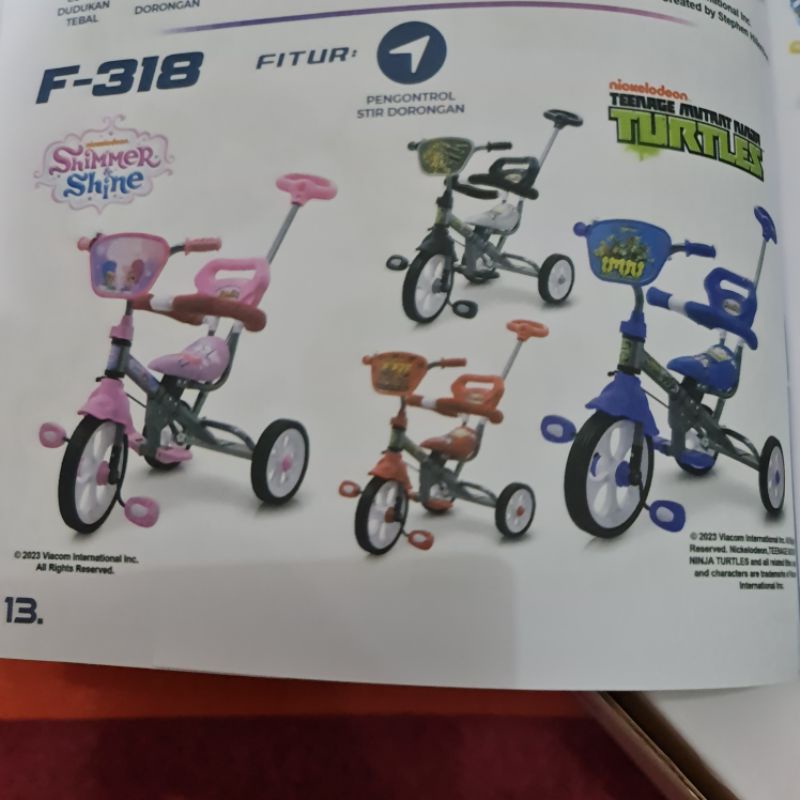 Sepeda R3 Roda 3 Stroller Anak Family Ban Karet F-318 F 318