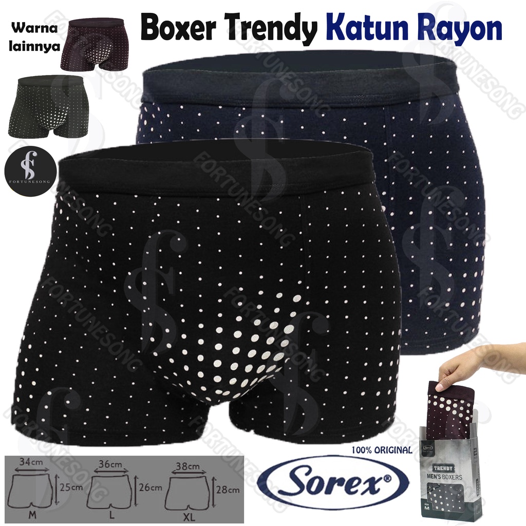Sorex - Celana Dalam Pria Boxer Sorex Katun Rayun Premium / CD Boxer Cowo Dewasa Trendy