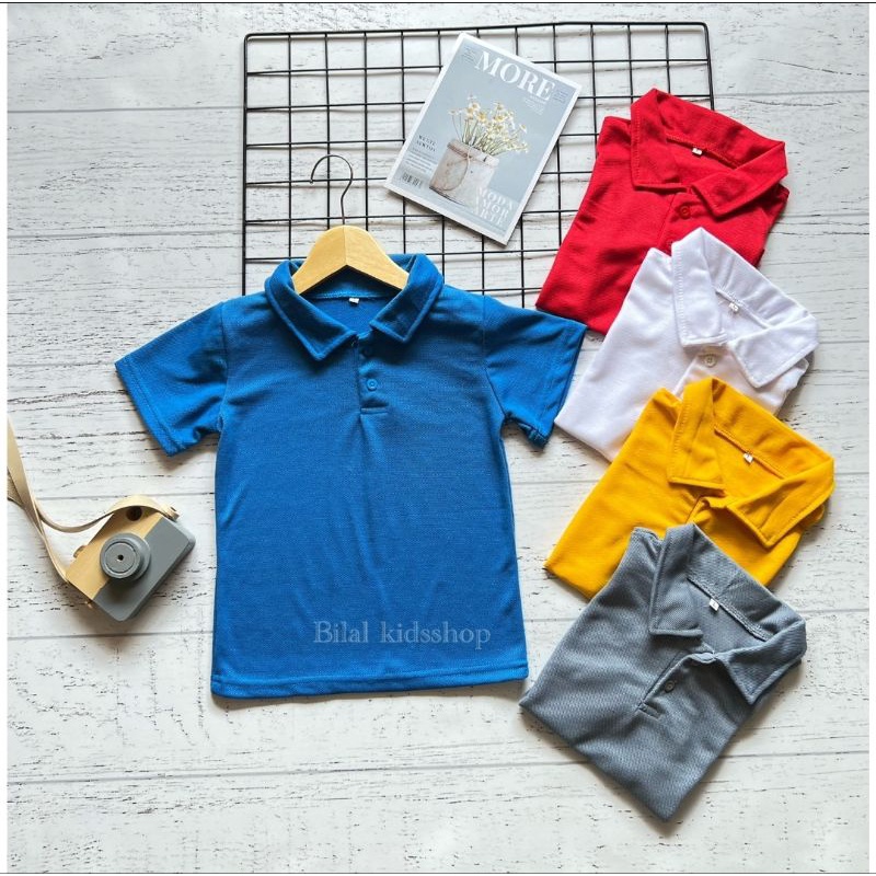 KAOS CASUAL ANAK CEWE COWO( UNISEX )/KAOS KERAH POLO SHIRT ANAK BAHAN LACOST