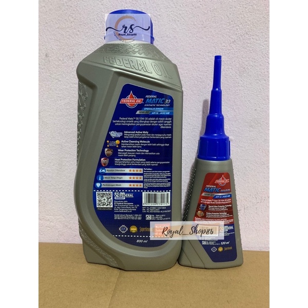 oli federal matic sae 10w-30 0,8 Liter + oli gardan federal 120ml Original