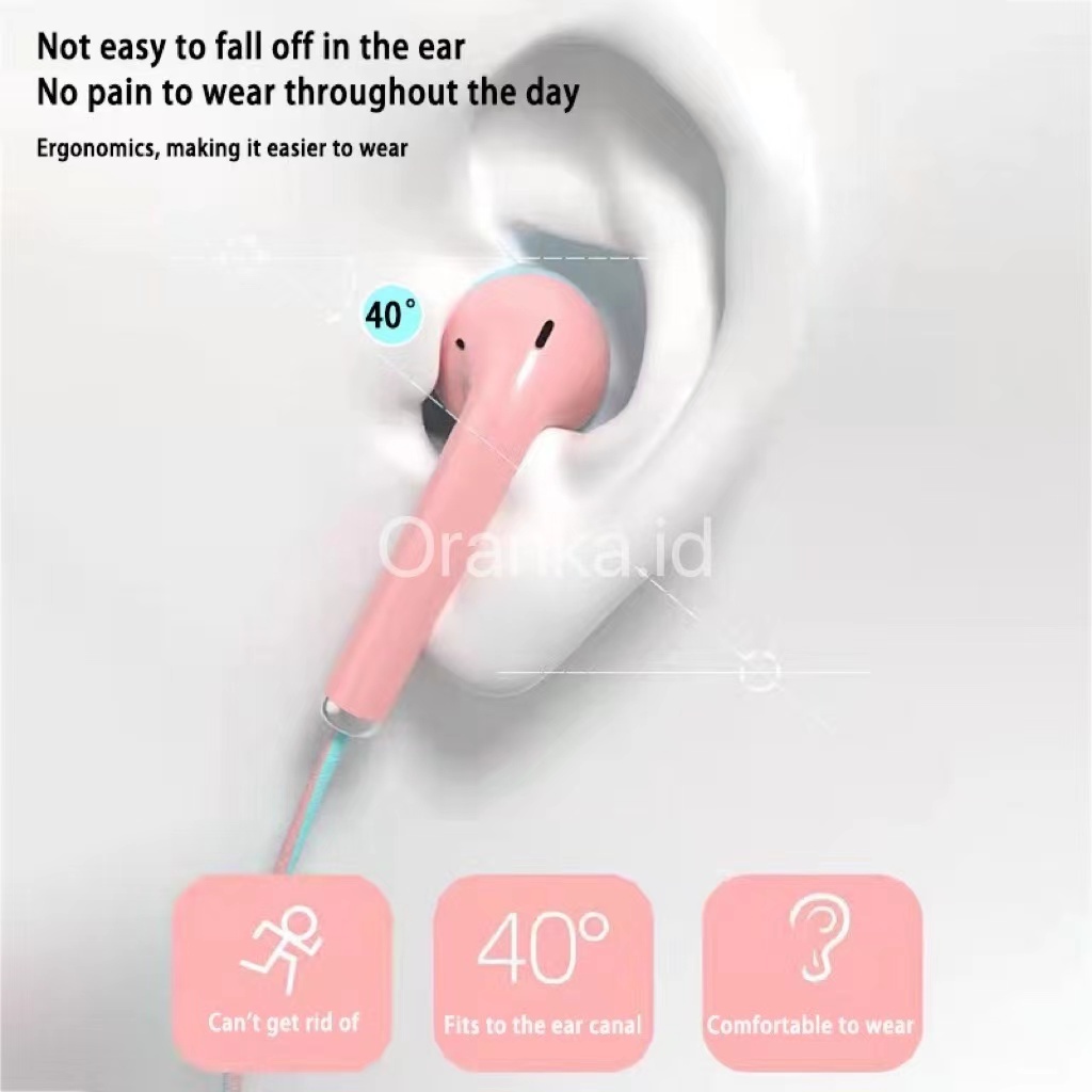 Headset Macaron U24 Handsfree Matte Colorfull Hifi Stereo Extra Bass Dengan Mic Jack 3.5mm Earphone Untuk Handphone Smartphone