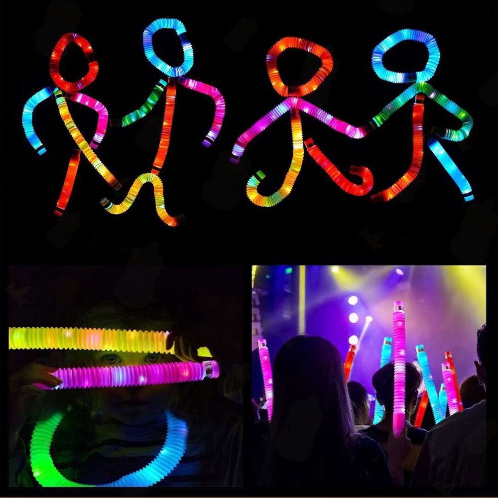 Mamibayi Mainan Pop Tubes LED/Light Up Pop Pipes/Pipa LED