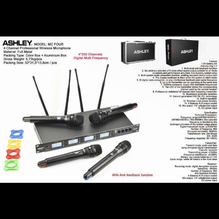 Mic wireless original ashley MCFOUR MC FOUR Mc Four 4 microphone