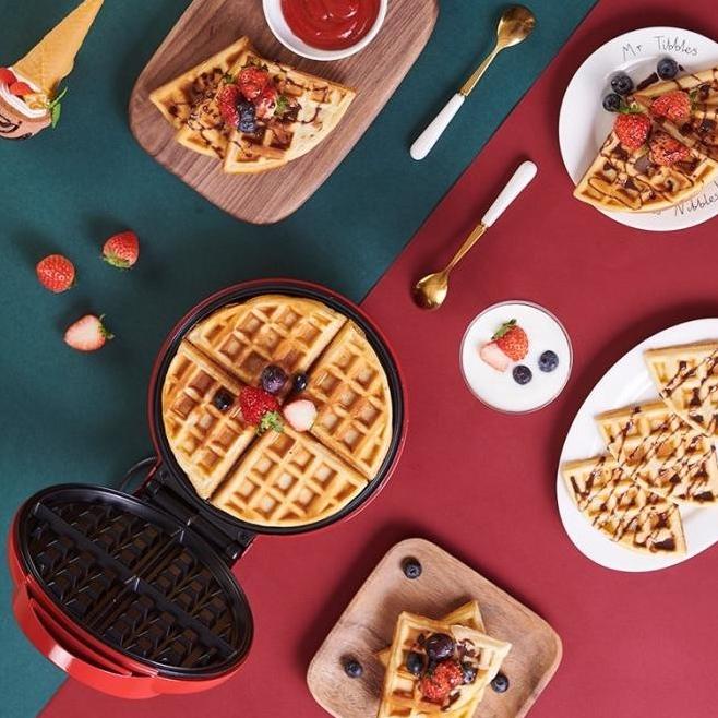 Menarik Waffle Maker Elektrik Nonstick 20Cm Mesin Pembuat Waff