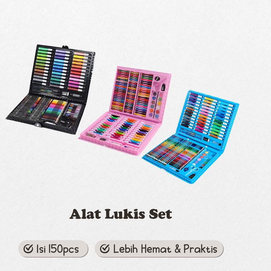 

빠 Crayon Anak Set Koper 150 in 1 Crayon Mewarnai dan Melukis Lengkap dengan Cat Air - Blossom Kids Trendy ダ