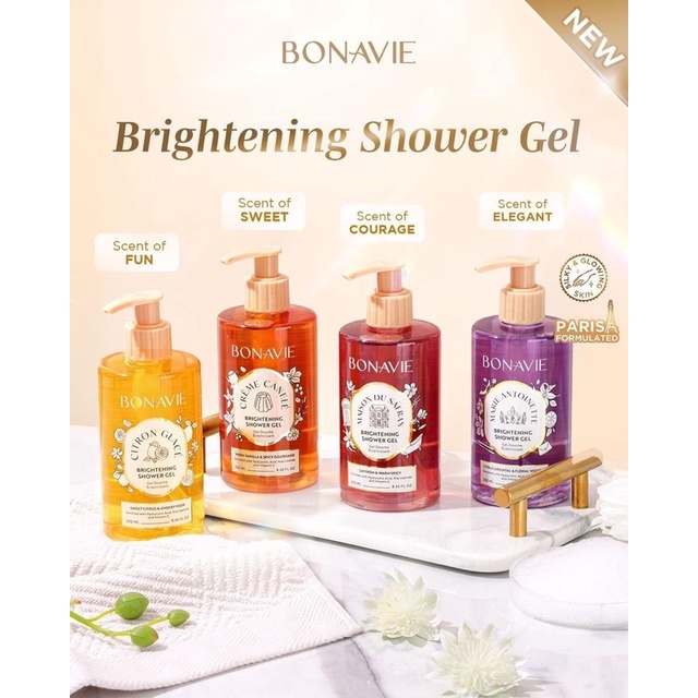 BONAVIE Body Lotion Shower Gel 250gr all varian marie antoinette creme canele maison du safran fleur du jardin citron glace BPOM original handboy hand body bodylotion bonavie Bonavie brightening scrub body mist sabun mandi cair