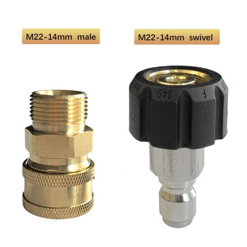 Quick Connect Kit Brass M22 15mm Female Swivel Dan M22 Male Fitting Pressure Washer Adapter Set