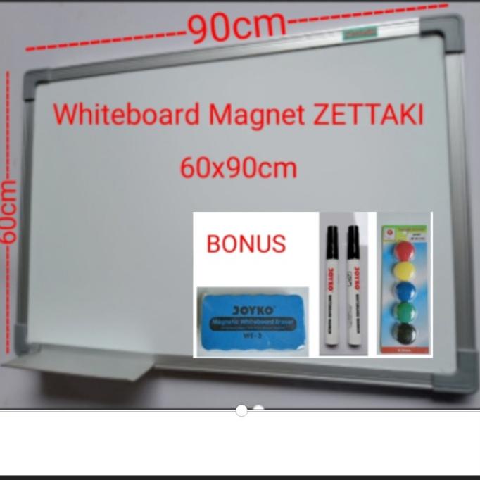 

Papan tulis whiteboard gantung single face ZETTAKI 60x90cm