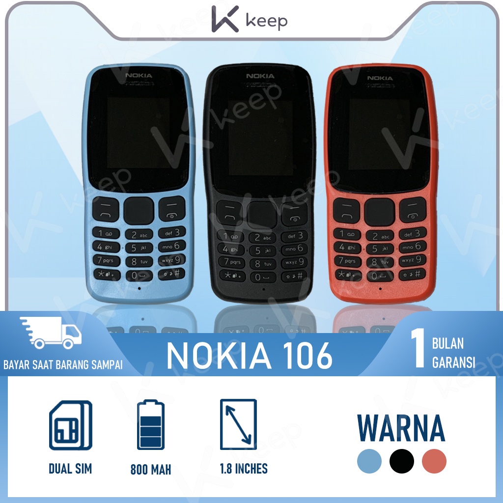 HP Nokia 106 2018 Ponsel Garansi Dual SIM Baru Termurah