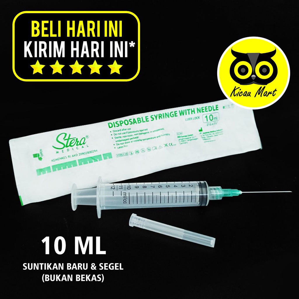 SUNTIKAN SPUIT 10 ML 10ML SPET JARUM SUNTIK INJEKSI VITAMIN OBAT HEWAN BURUNG KUCING ANJING CPKBMB3