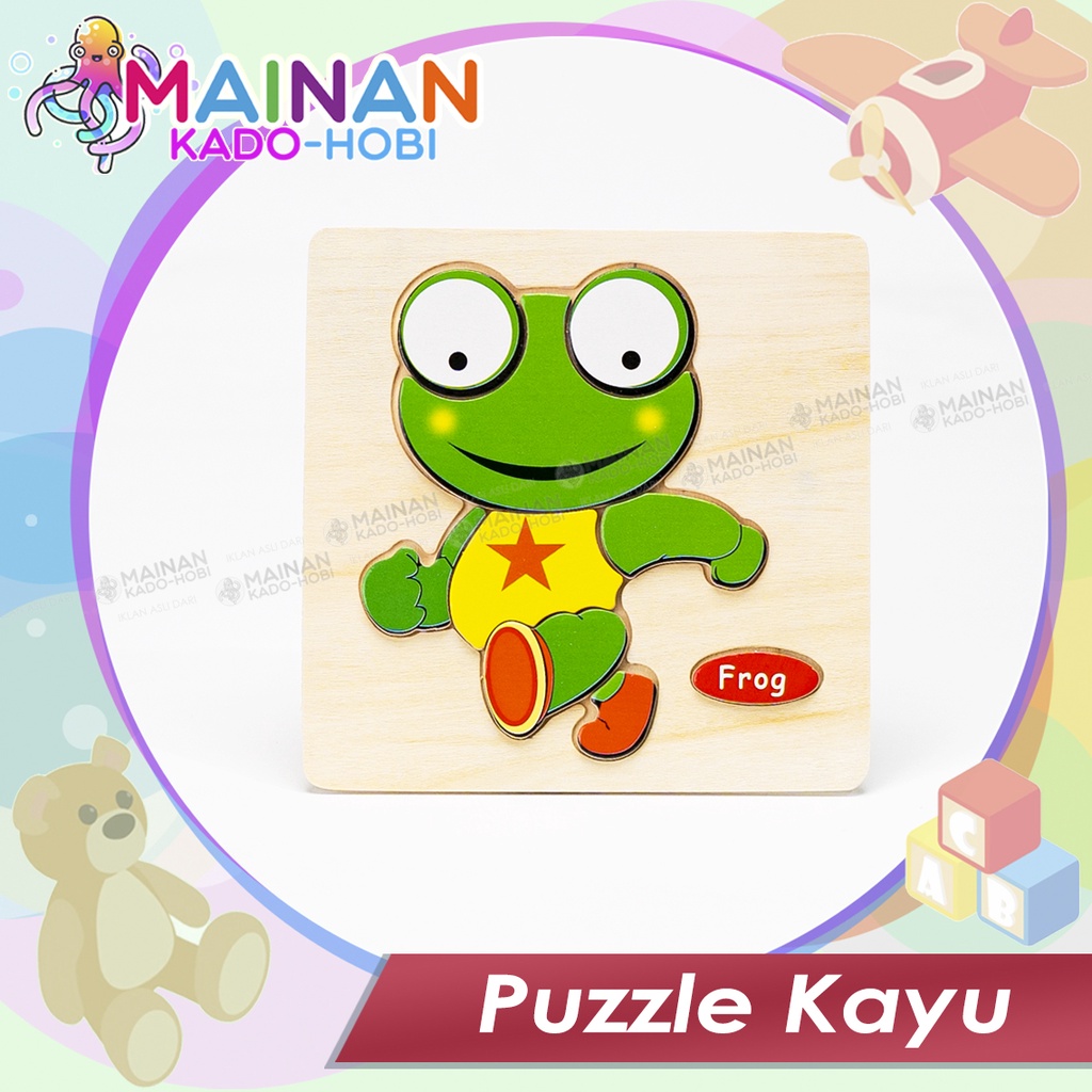 READY KADO MAINAN ANAK MATCHING PUZZLE KAYU ANIMAL FROG