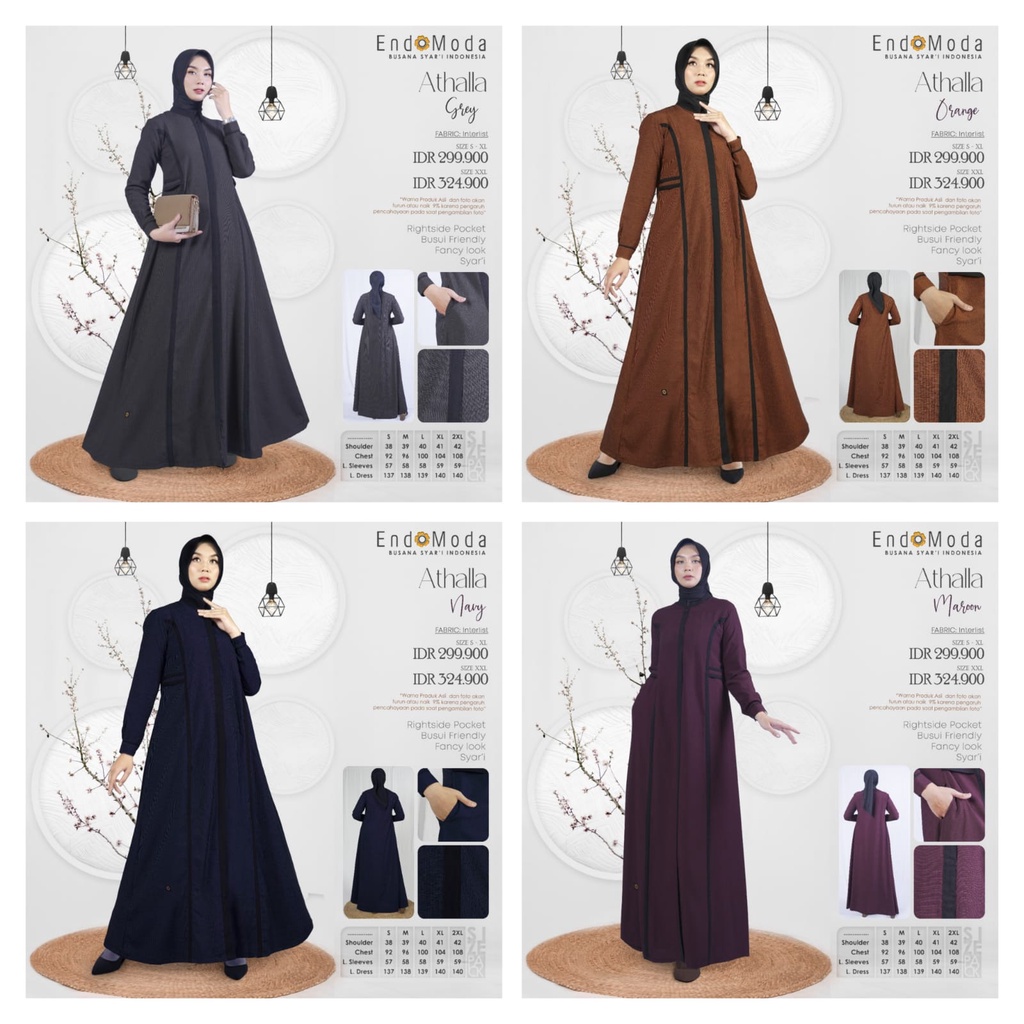 DRESS ATHALLA By Endomoda Gamis Wanita Muslimah