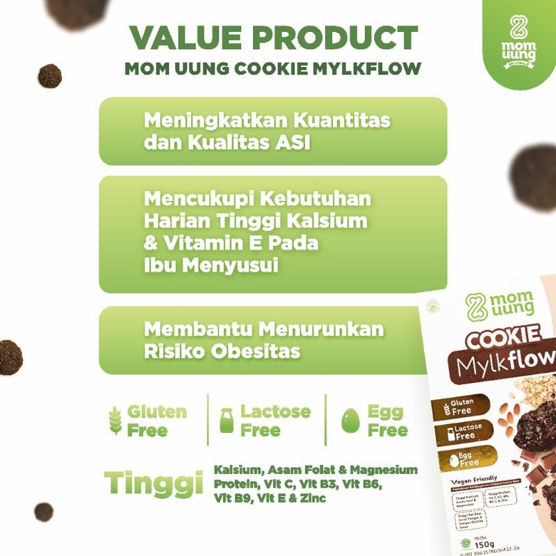 Mom Uung Cookie Mylkflow Classic Choco &amp; Matcha Pistachio | Kukis Pelancar ASI