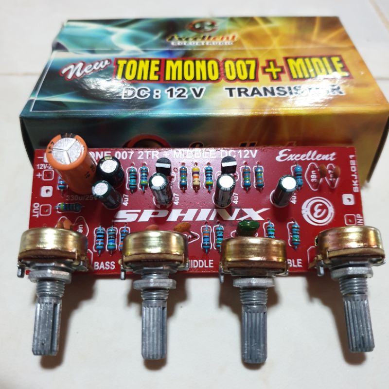 KIT TONE MONO MIDLLE 12VOLT 2 TRANSISTOR PIRAMID