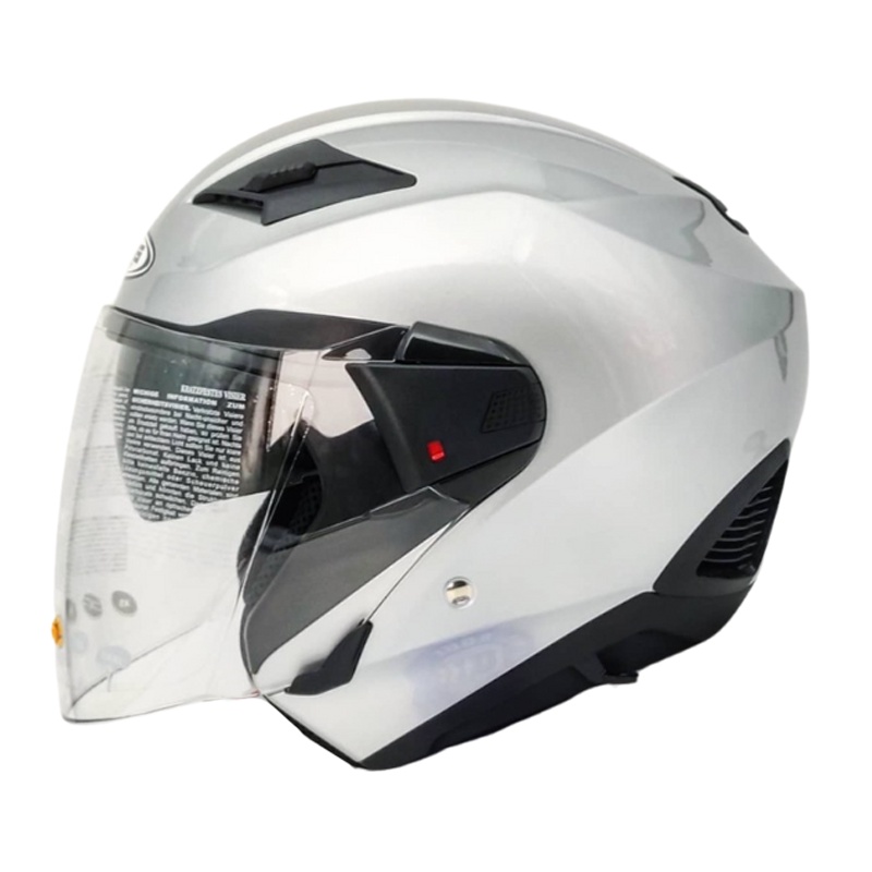 Helm Zeus ZS611 Solid Silver Glossy | Zeus ZS 611 Double Visor
