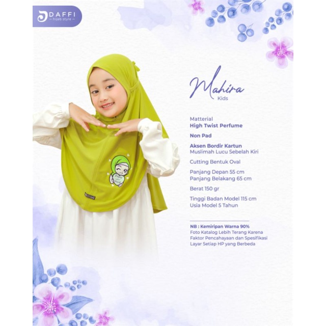 Hijab Daffi Mahira Kids Series hijab instan jilbab instan kekinian berkualitas ORI Daffi