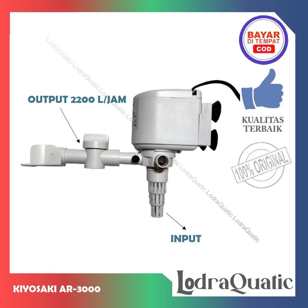 PROMO MURAH POMPA AIR AQUARIUM KIYOSAKI AR 3000 NAIK 1,8 METER 2200 LITER FILTER AQUARIUM BESAR POMPA AIR HIDROPONIK AQUARIUM FILTER AQUARIUM POMPA AQUARIUM KECIL POMPA AQUARIUM POMPA AQUARIUM HEMAT ENERGY POMPA AQUARIUM LOW WATT FILTER AQUASCAPE