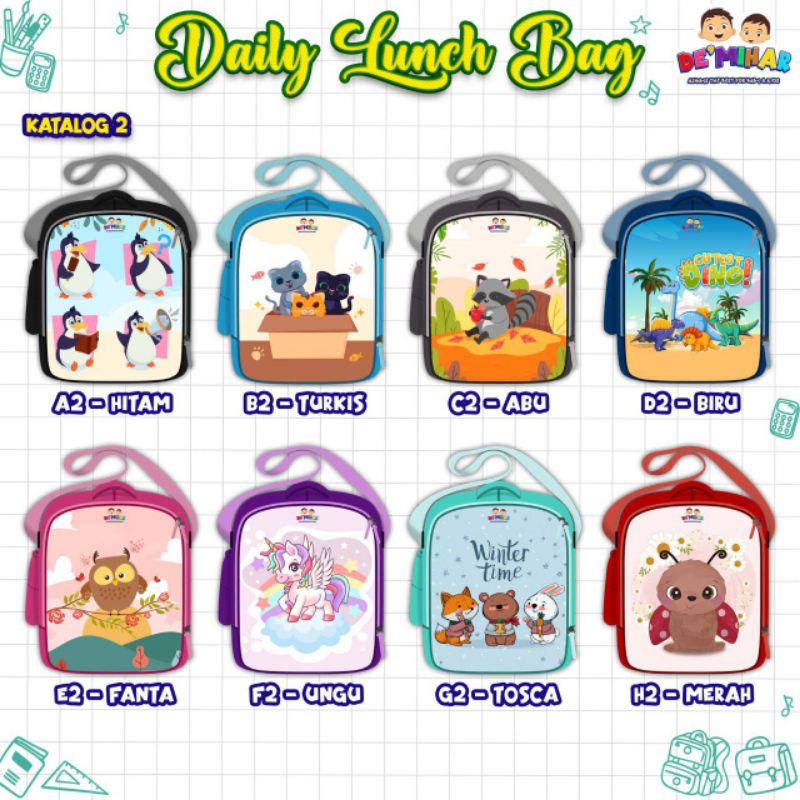 OPEN POTas ransel anak laki-laki& perempuan Daily Lunch Bag by De'mihar