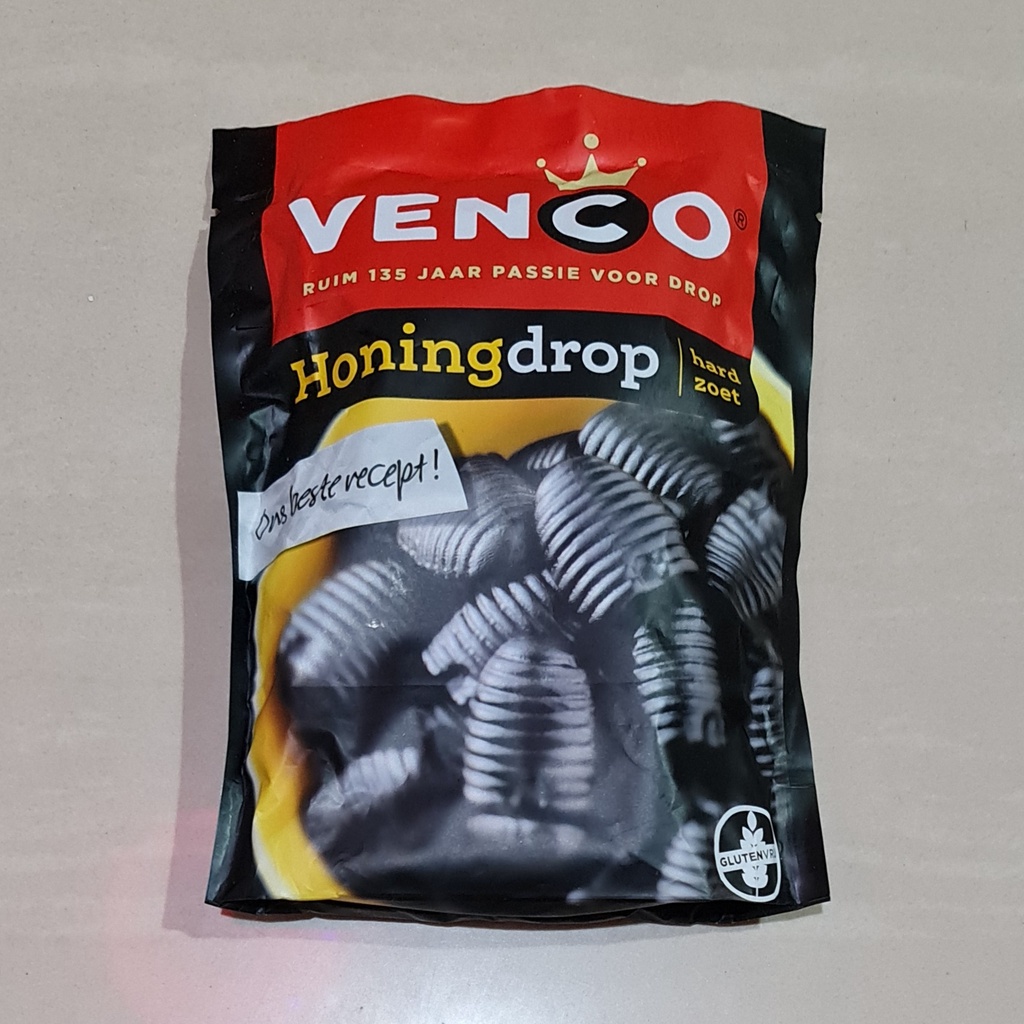 Permen Venco Honing Drop Hard Zoet Honey Licorice 225 Gram