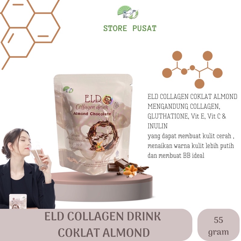 ELD COLLAGEN COKLAT ALMOND 55 Gr || MENCERAHKAN || MENAIKAN BB