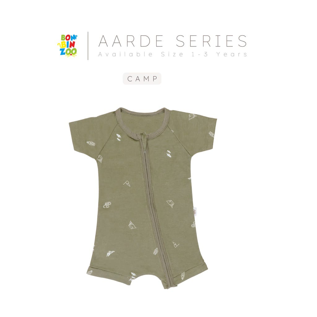 Bonbinzoo Baju Kodok Bayi Romper - Jumper Pendek Bayi 0-3 Tahun Jumper Pendek Segiempat AARDE SERIES