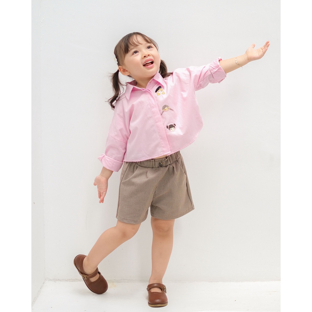 EMELY OVERSIZED SHIRT | Kemeja Anak Perempuan | Kemeja Oversized Anak | Kemeja Anak Bordir