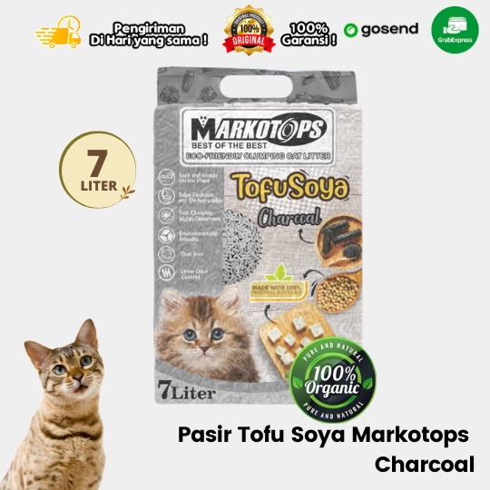 Pasir Kucing Tofu Soya Markotops CHARCOAL 7 Liter