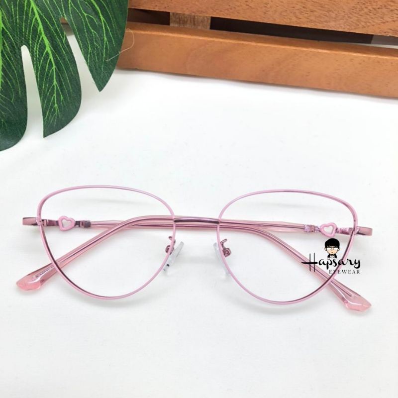 Frame Kacamata Minus &amp; Antiradiasi Wanita Cat eye 8015 Terbaru | Anti UV Photocromic &amp; Bluecromic