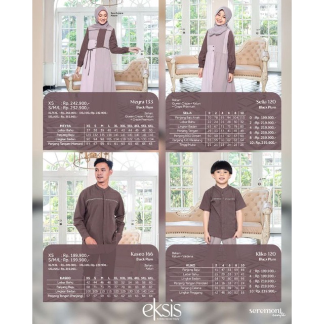 Sarimbit Seply 2023 Eksis 198 Black Plum Blackplum Gamis Meyra 133 Koko Kaseo 166