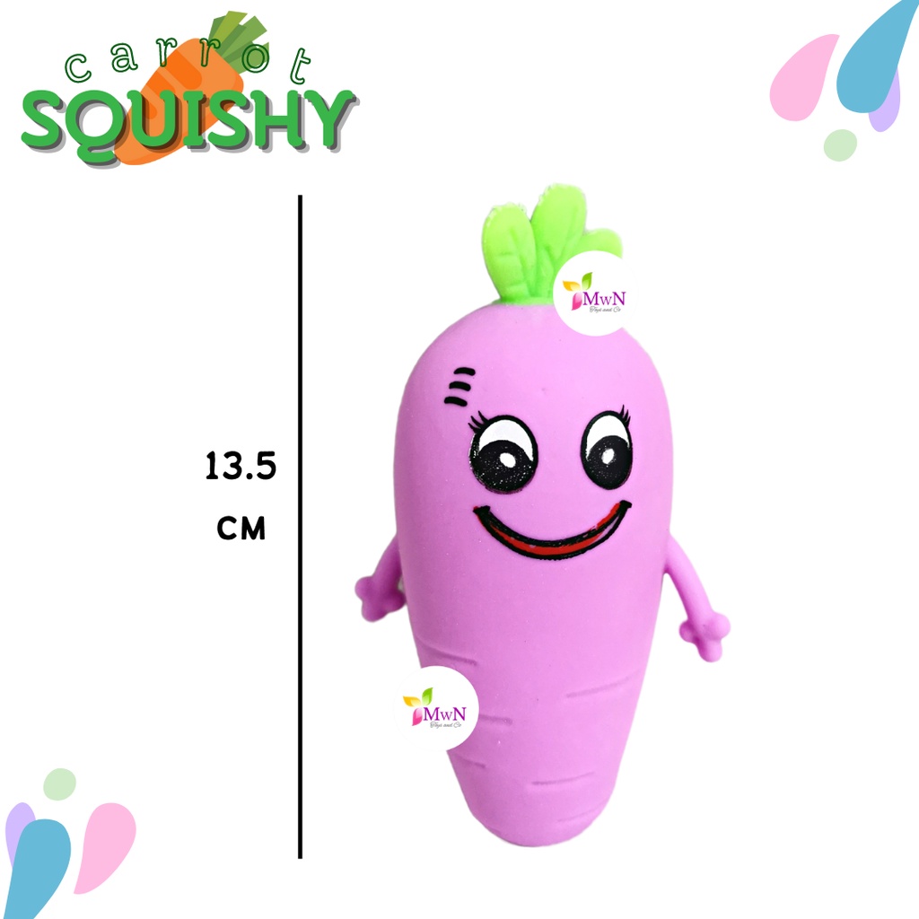 MWN Mainan Squishy Carrot Toy Stress Relieve ANTI STRESS Remas Wortel