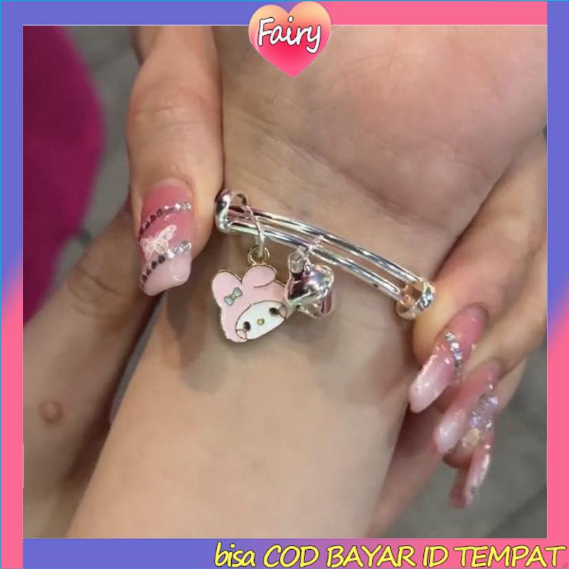 Gelang Kartun Wanita Cinnamoroll Dog Kuromi Sahabat Pasangan yang Dapat Disesuaikan Fashion Korea F