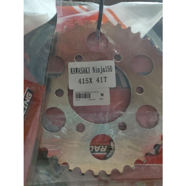 gir gear belakang ninja 150 r tebal 415-40T-41T