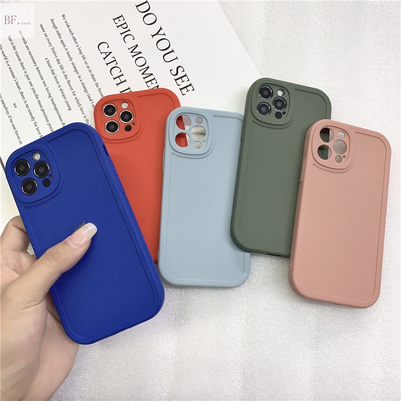 IPHONE Casing Silikon Lembut Garis Solid Dari Gadis Gemuk Kecil Untuk Iphone11 12 Pro Max X XR XSMAX.7 8plus