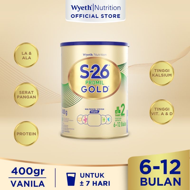 S-26 PROMIL GOLD TAHAP 2 SUSU FORMULA USIA 6-12 BULAN 400GR
