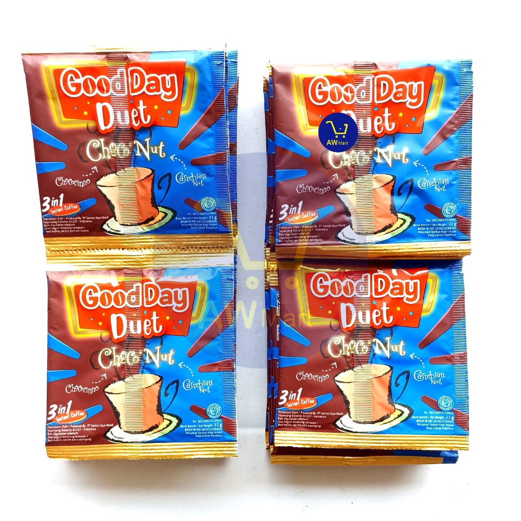 GOOD DAY DUET RENCENG ( ISI 10 SACHET X 22 GRAM ) - GOOD DAY DUET MOCA CARAMEL, CHOCO NUT