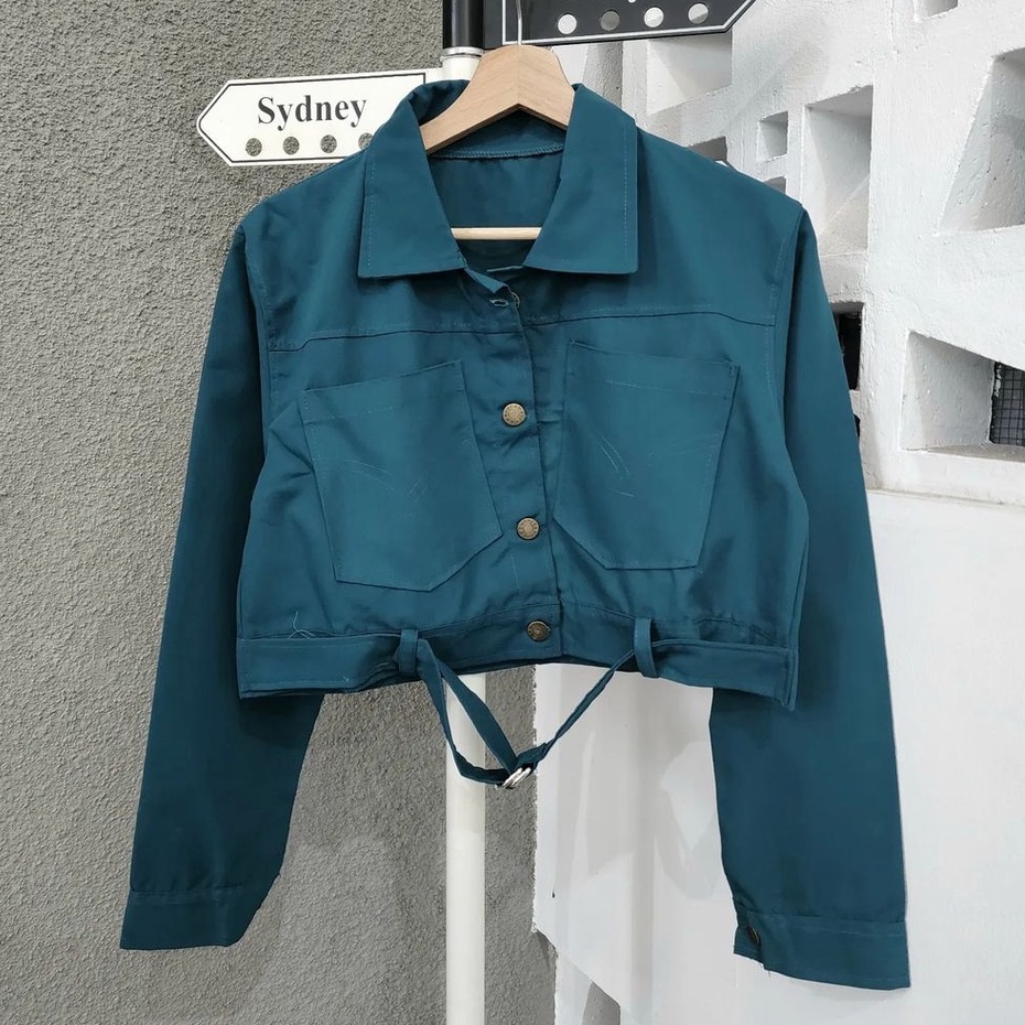 Outer Aleta Croope Atasan Wanita Hits Trendy