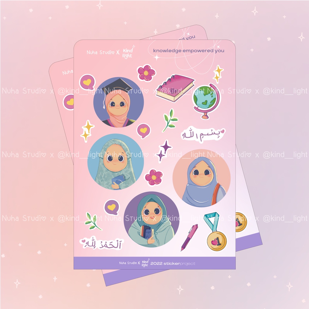 

Sticker by kind__light | Knowledge Empowered You Graduation Wisuda Buku Ilmu Pengetahuan Globe Muslimah Sekolah Juara Medali Bismillah Pena | Aesthetic Sticker Estetik Stiker HP Laptop Botol Cute Waterproof Scrapbook Diary Journal Bujo Anti Air